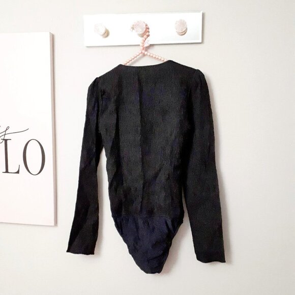 NWT Zara black structured textured square neck bodysuit, M - Picture 13 of 13